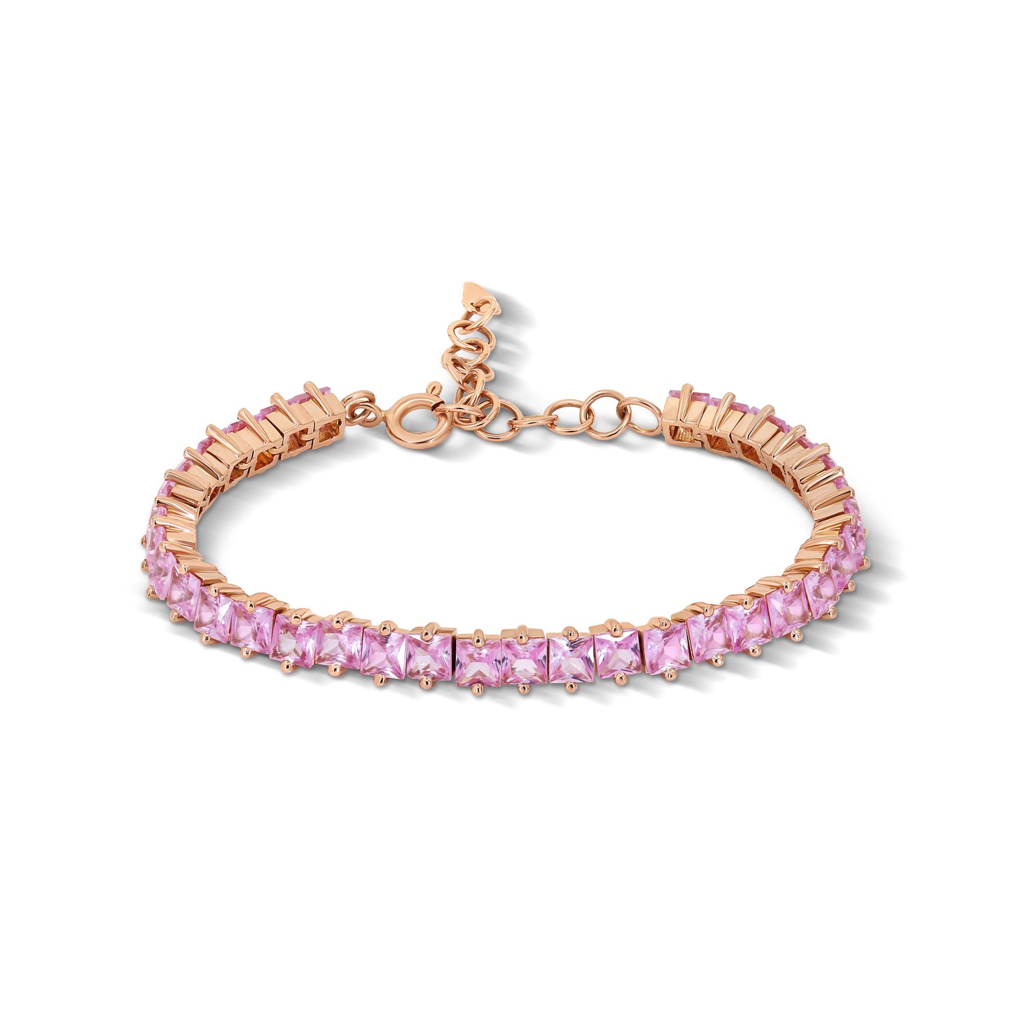 Princess Pink Sapphire Tennis Bracelet
