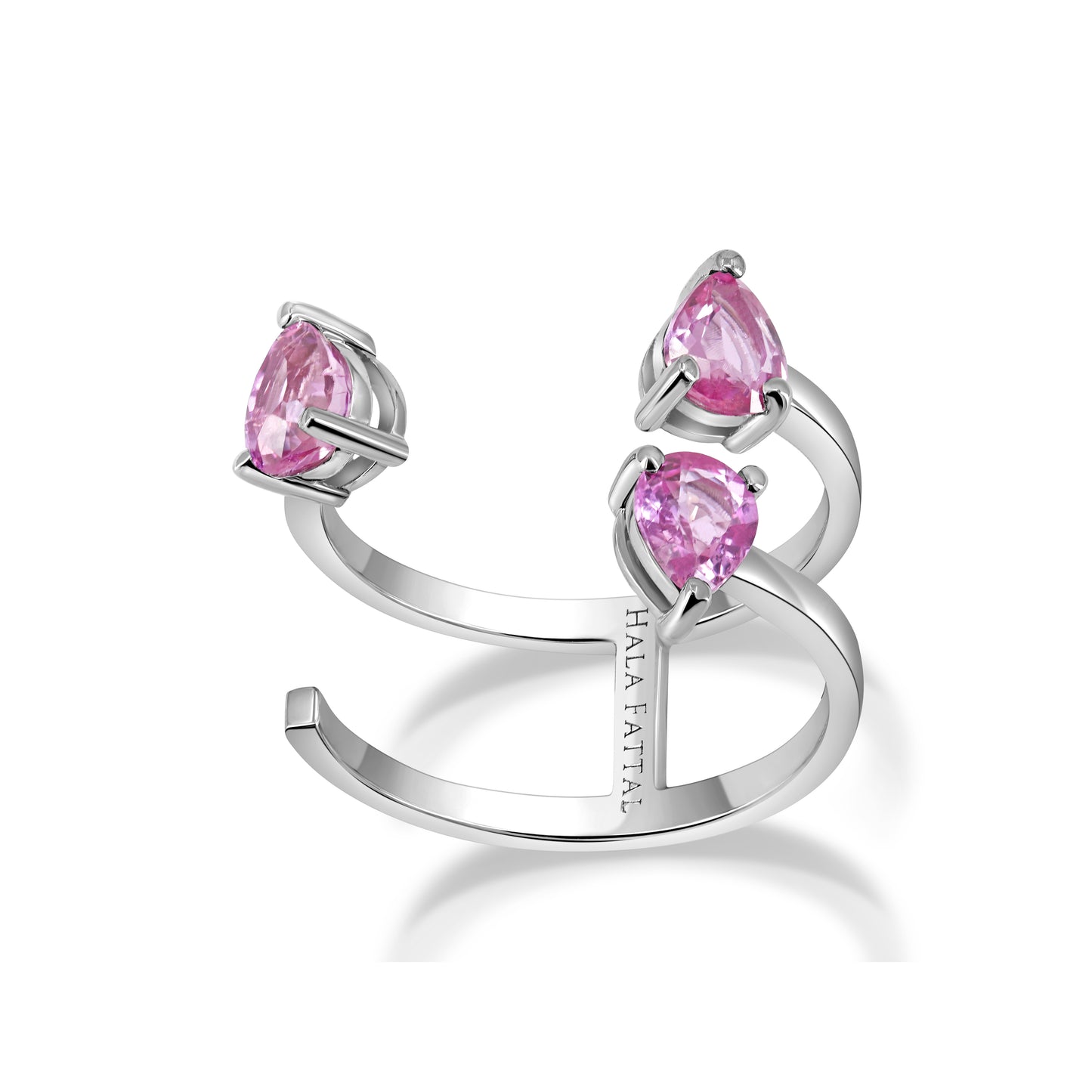 Floating Pink Sapphire Ring